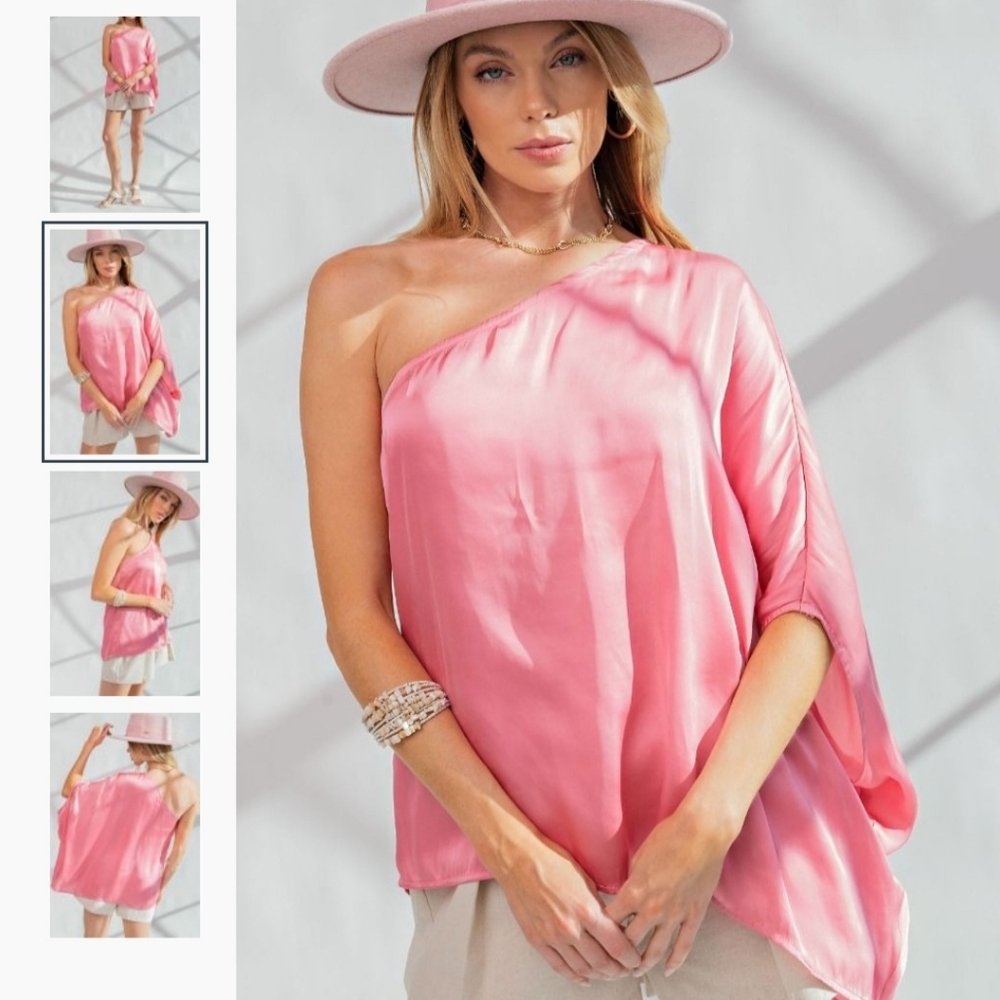 NWT! Easel Large One Shoulder Dolman Sleeved Top
